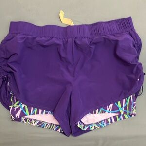 Xersion Purple Athletic Shorts with Elastic Waistband